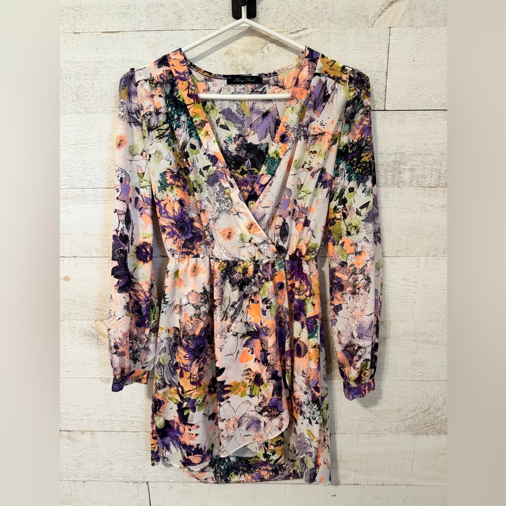 Floral V-Neck Wrap Dress | Small